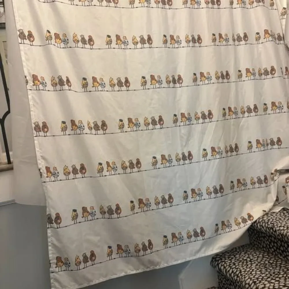 Bird Shower Curtain + Liner + Shower Rod